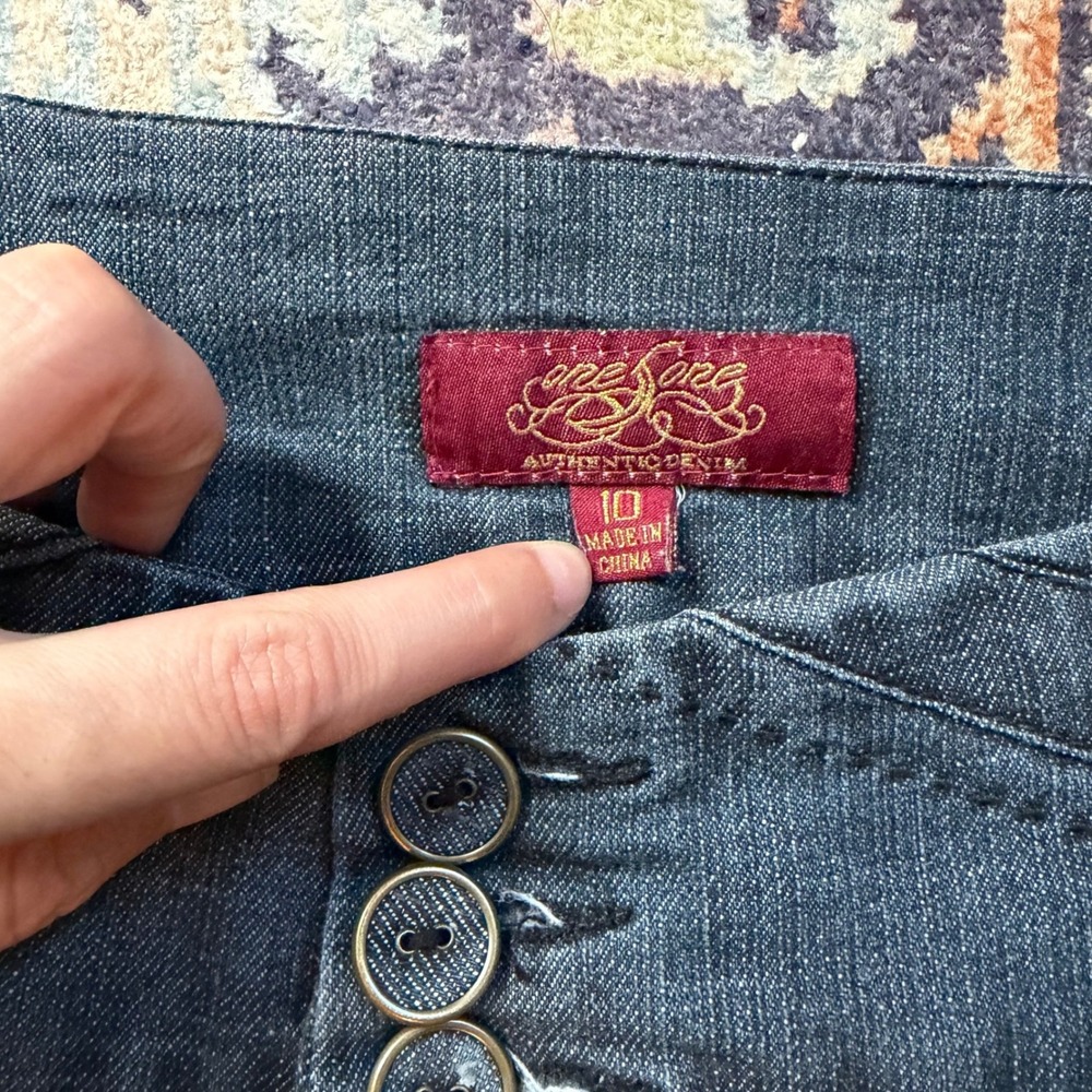 Vintage Y2k Bootcut Flare Jeans Trouser Denim One 5 One - Size 10 - Picture 2 of 4